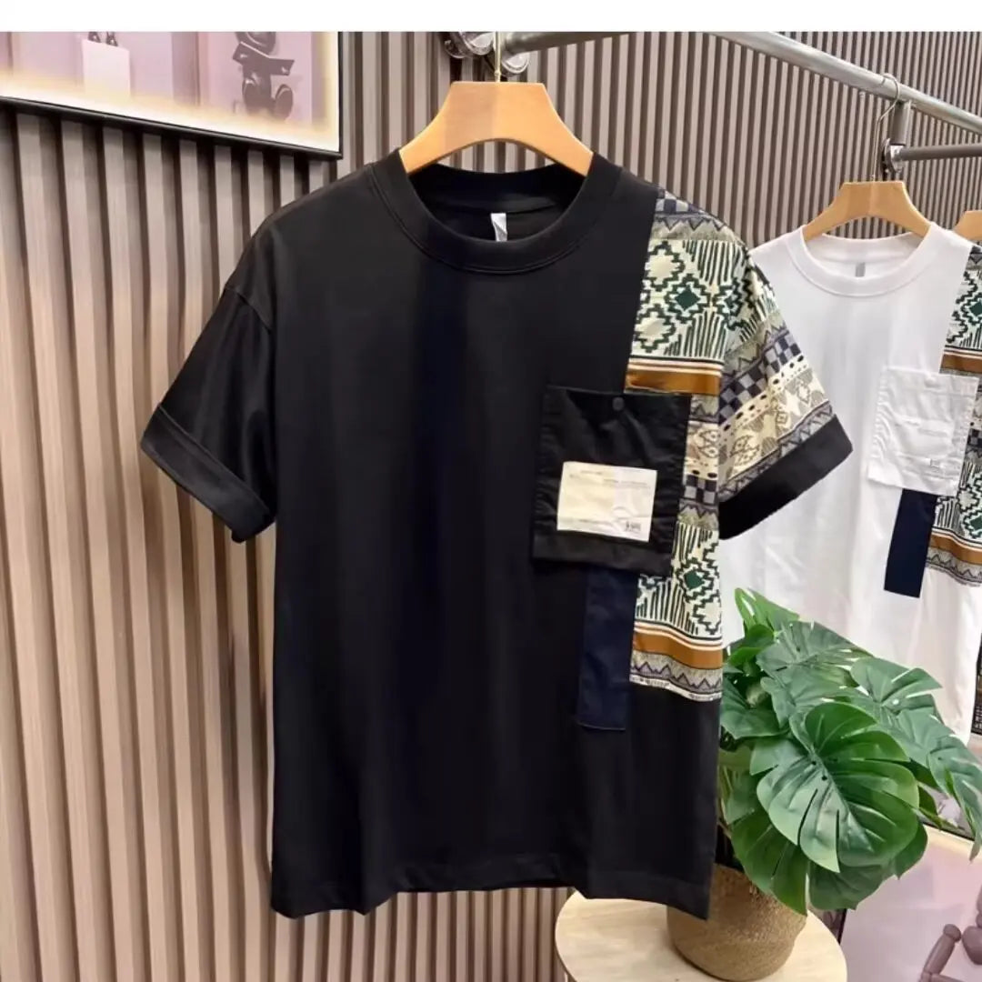 Men's T-shirt Summer New Work Clothes Style Color Matching Top Cjdropshipping