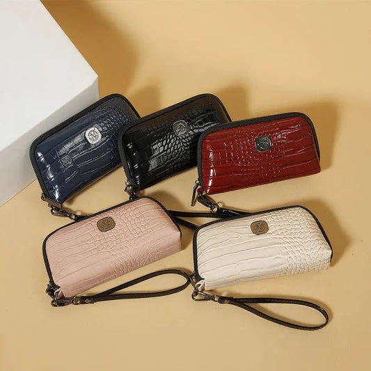 Hand-held Crystal Bamboo Pattern Exquisite Mobile Phone Bag