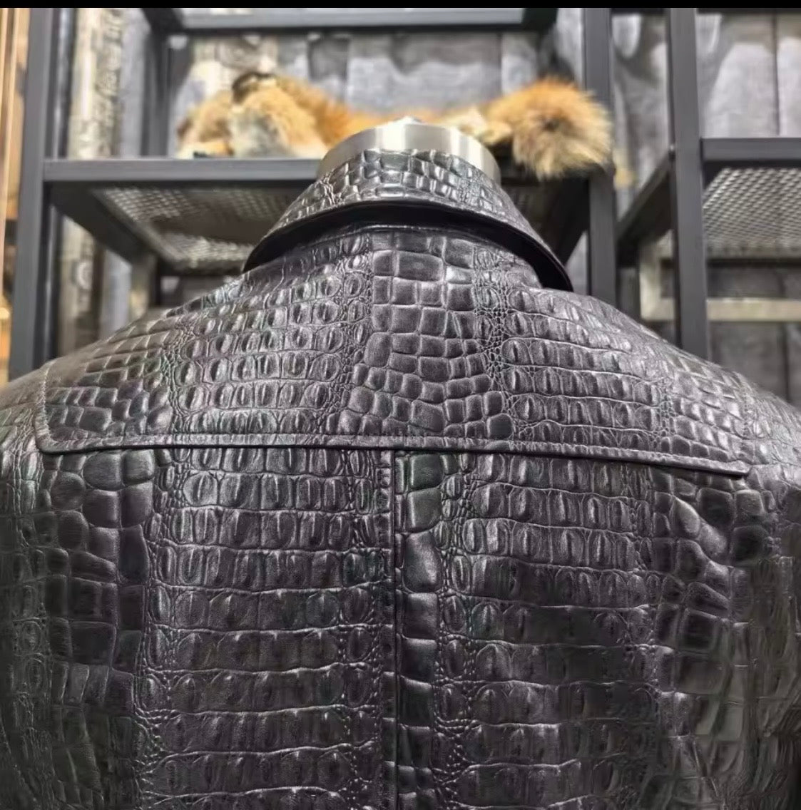 Luxury Men's Cow Leather Jacket & Genuine Crocodile Leather Chelsea Boots Set | Handcrafted Exotic Leather Outfit