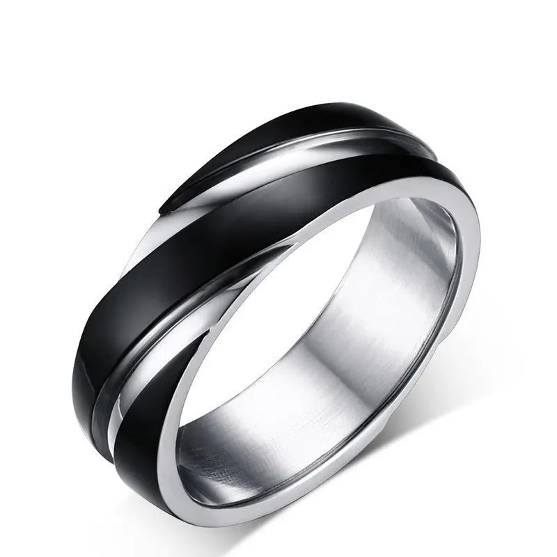 Black Titanium Steel Twill Men's Ring JNi3 shop