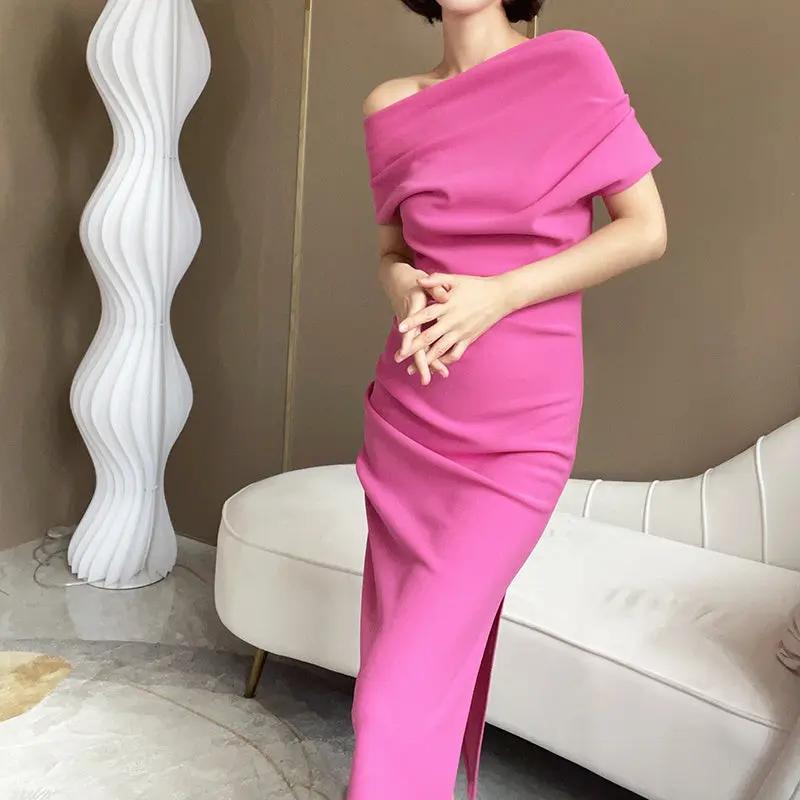 Women's Summer Off Shoulder Waist Long Dress Cjdropshipping