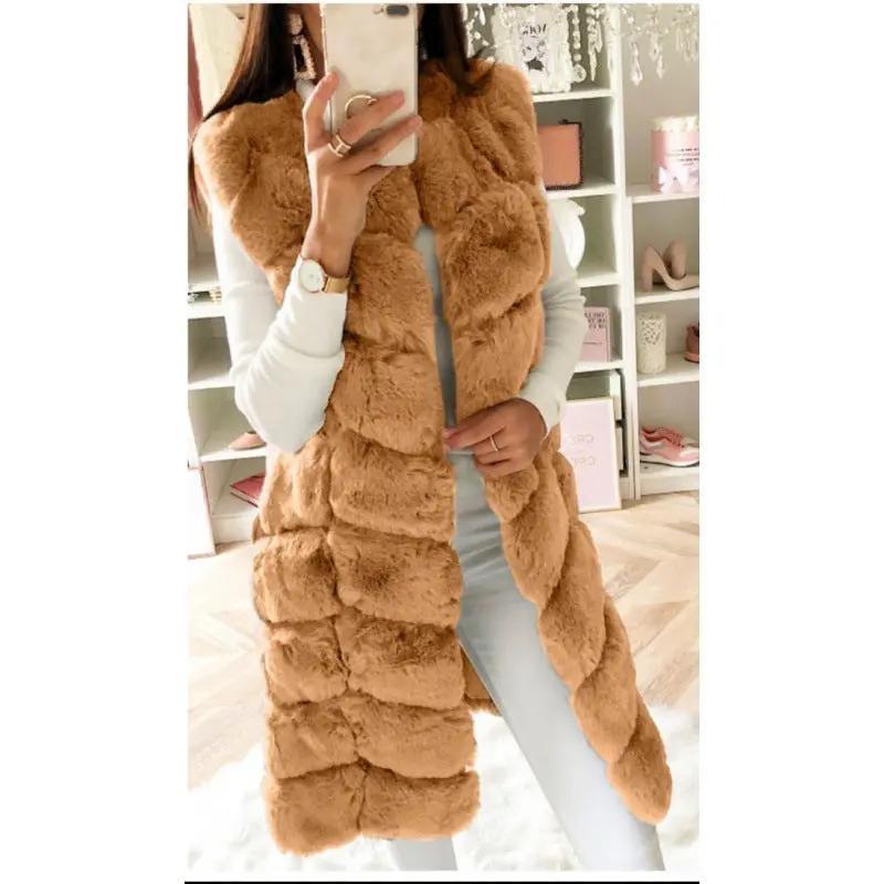 Fur Long Vest Cotton-padded Coat null
