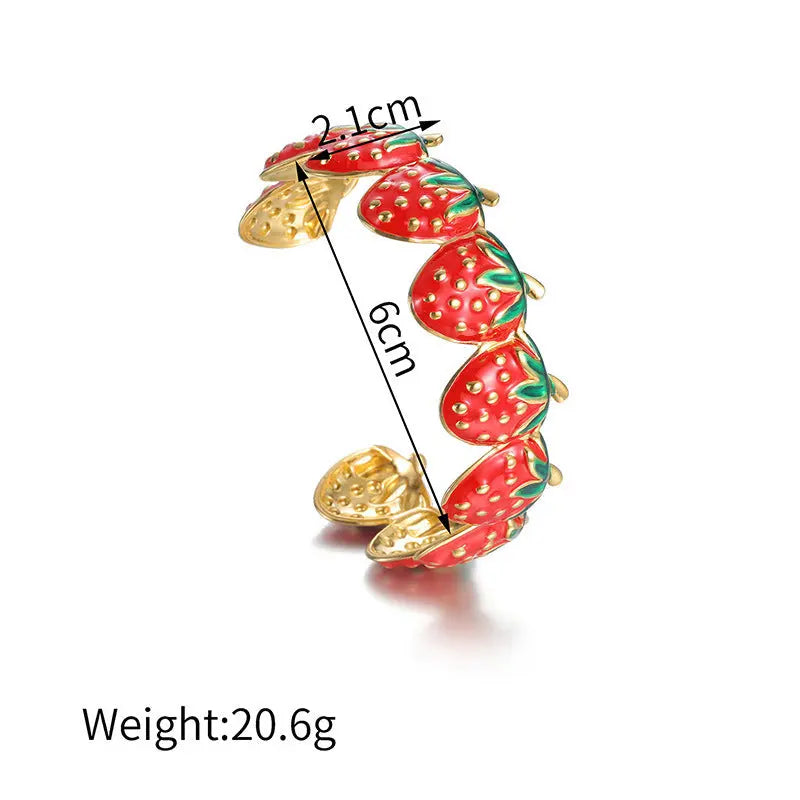 Fashion Personality Stainless Steel Strawberry Drip Bracelet JNi3 shop