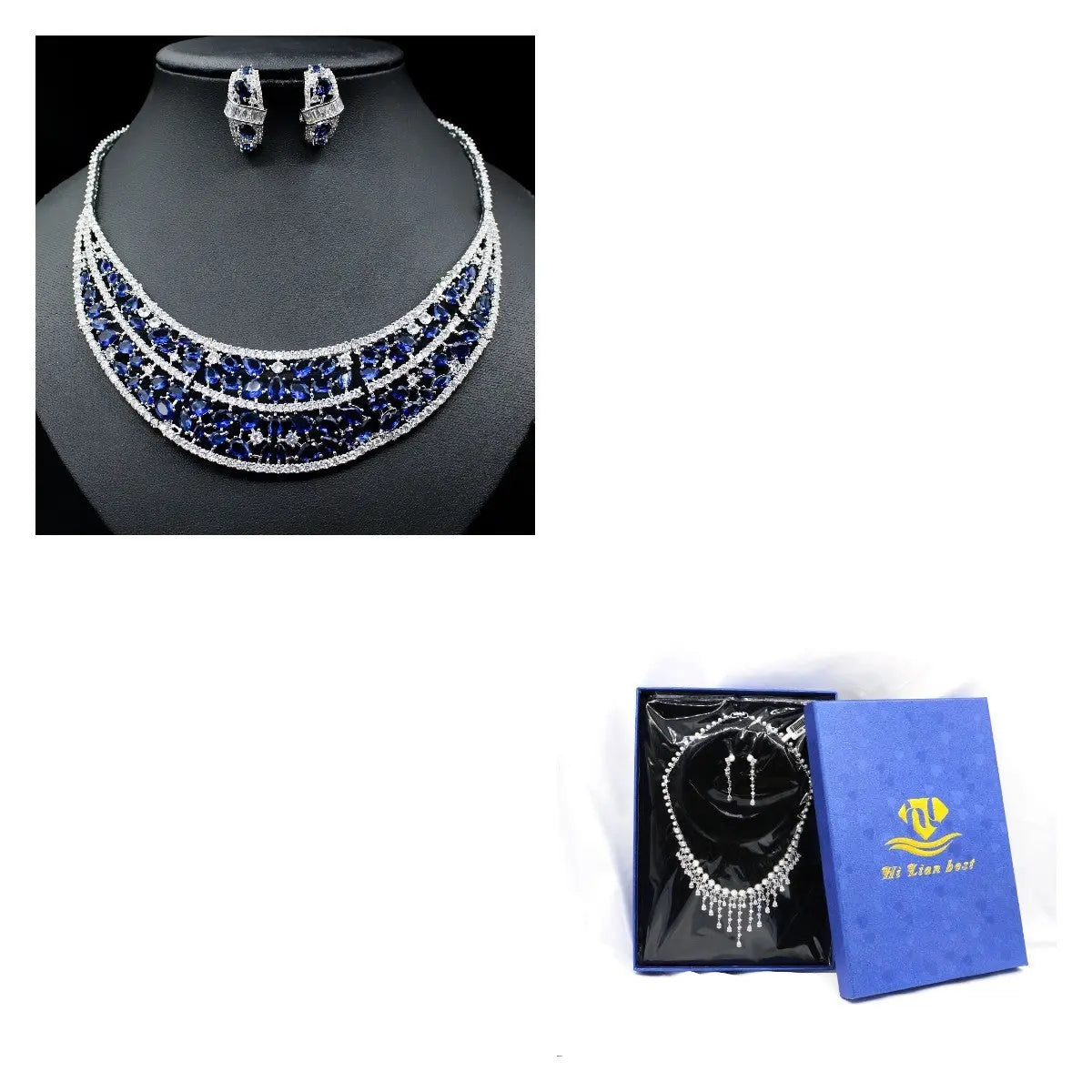 Oversized Bridal Emerald Earrings Necklace Set Cjdropshipping