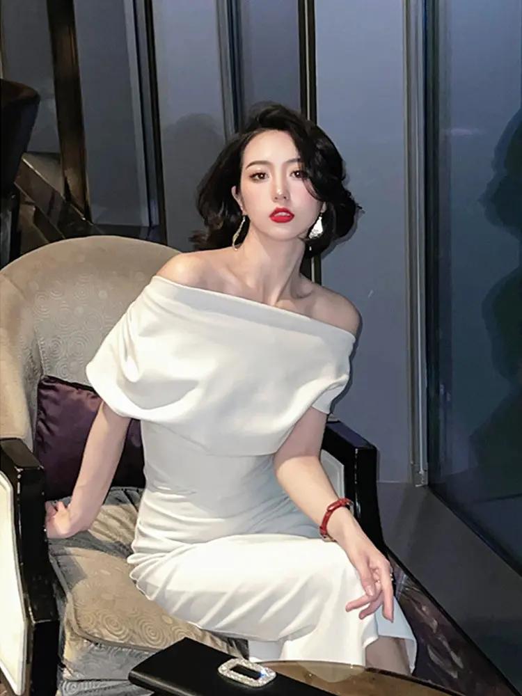 Women's Summer Off Shoulder Waist Long Dress Cjdropshipping