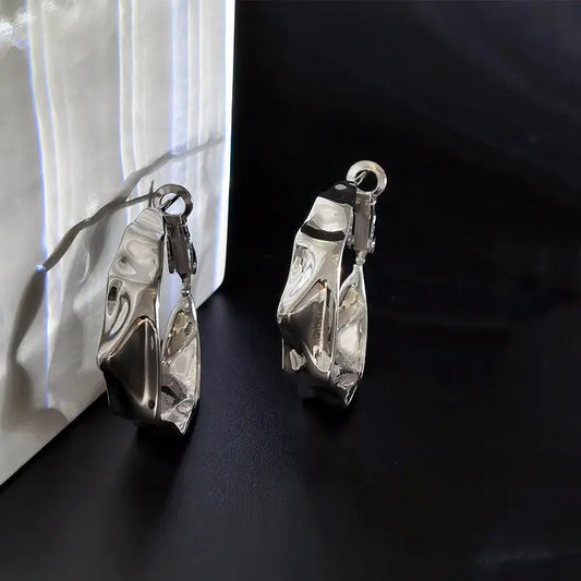 S925 Silver Big Circle Earrings Sterling Silver Exaggerated Personalized - JNi3 shop