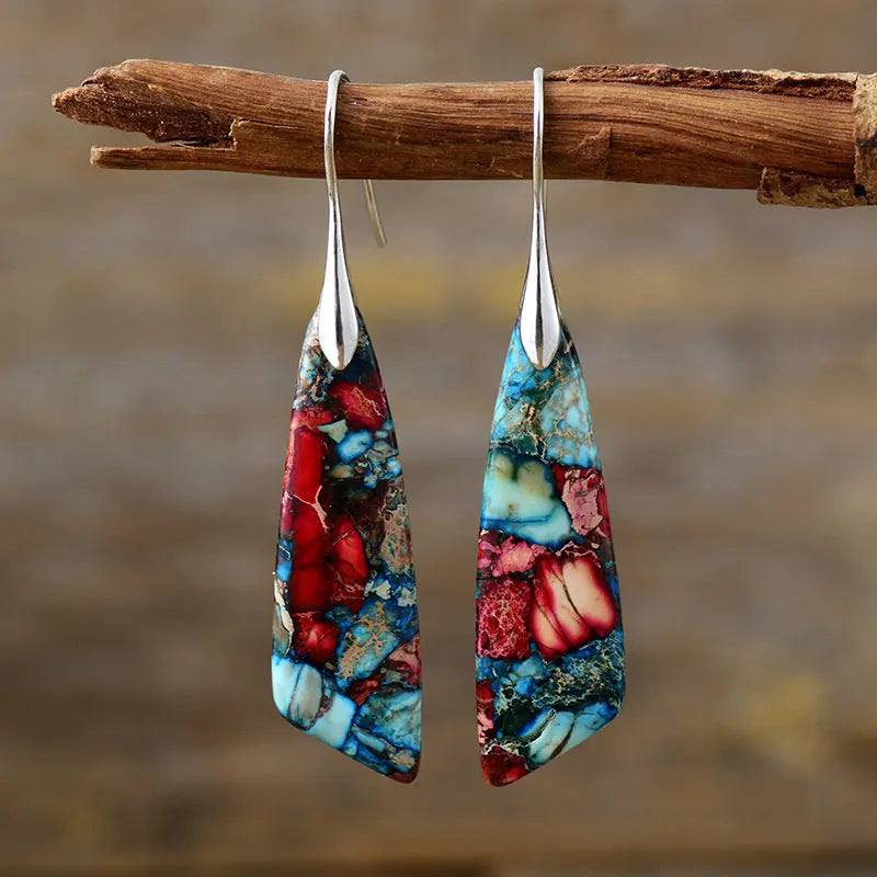Bohemian Emperor Stone Geometric Pendant Earrings Cjdropshipping
