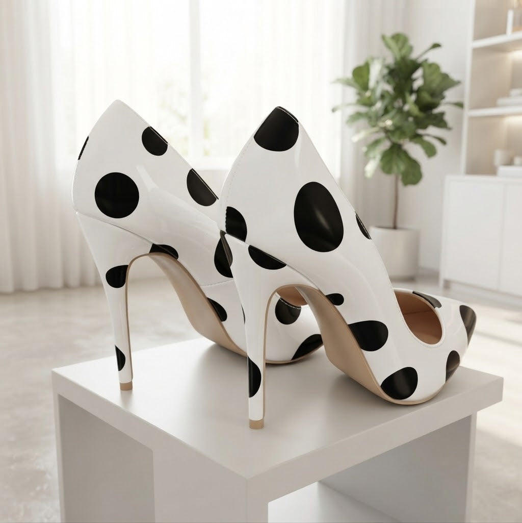 Polka Dot Stiletto Pumps