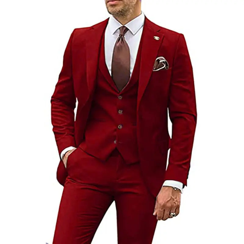 Men's Fashion Casual Slim Suit Three Pieces Cjdropshipping