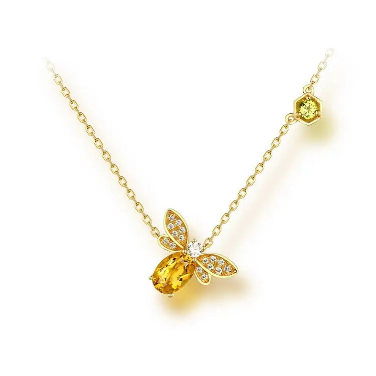 Citrine Peridot Bee Color Gold Necklace Cjdropshipping