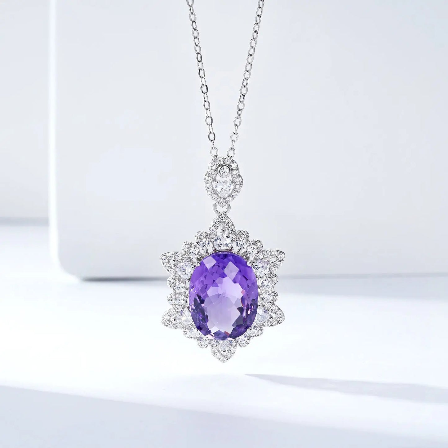 Natural Amethyst Necklace Women's 925 Silver - JNi3 shop