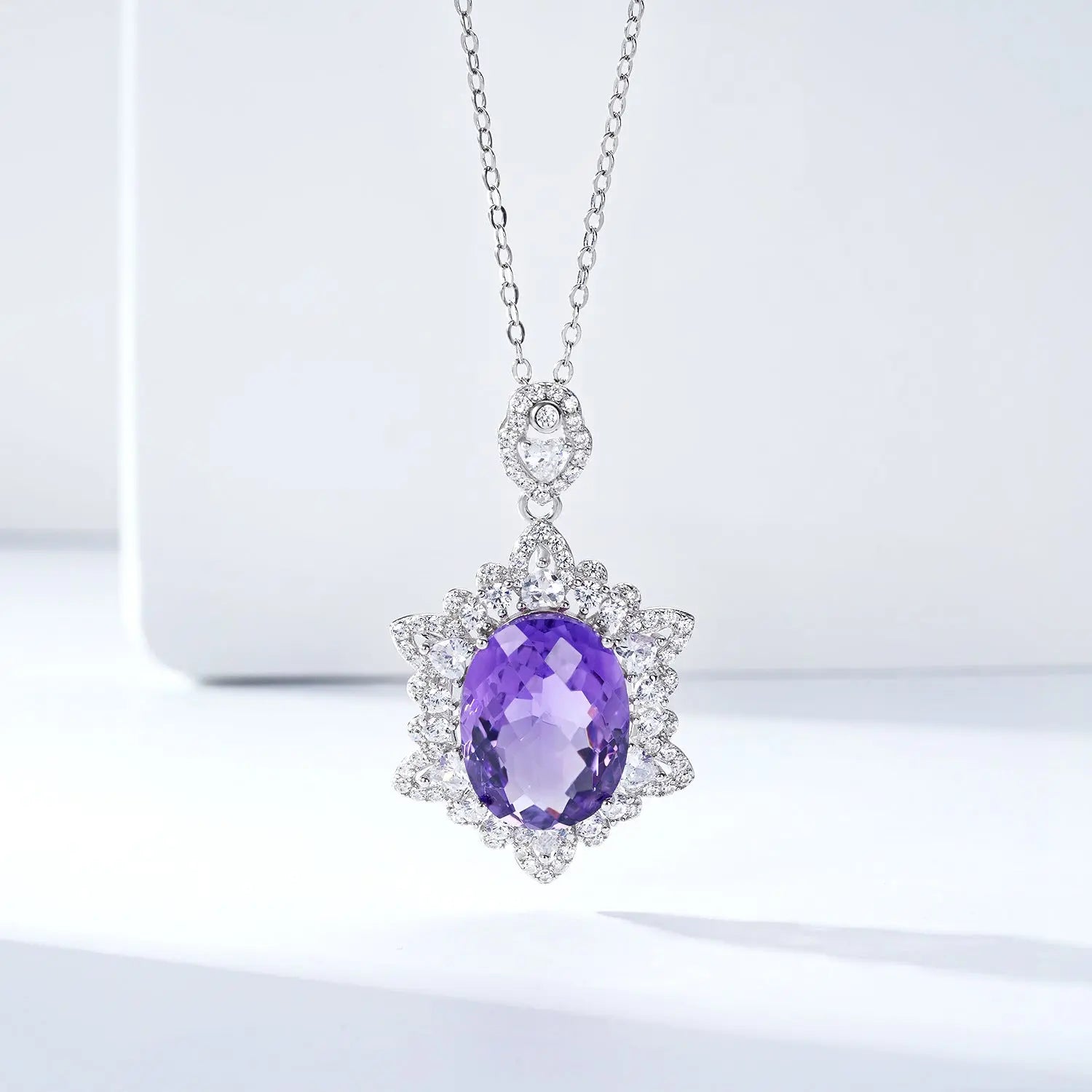 Natural Amethyst Necklace Women's 925 Silver - JNi3 shop