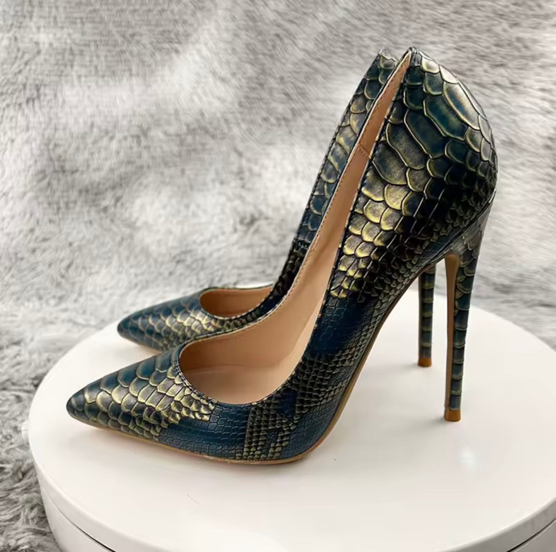 Luxury Snake Print Stiletto Pumps | Designer-Inspired Pointed Toe High Heels