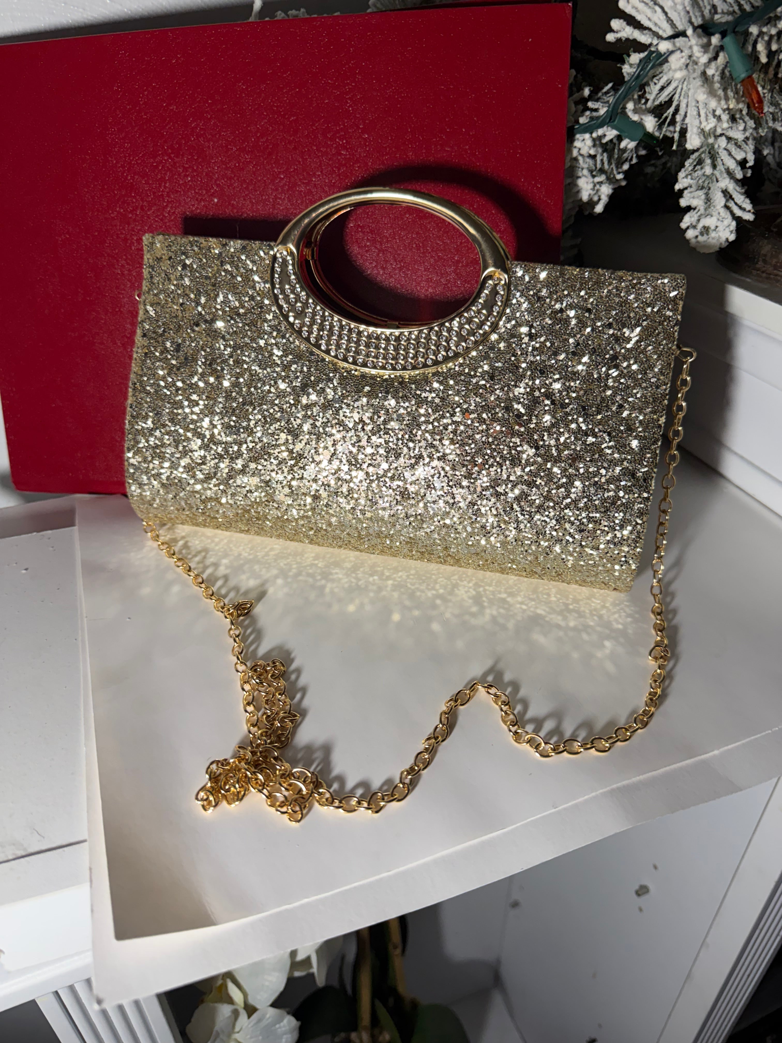 Black and Gold Sequin Mermaid Evening Gown and Glitter Clutch Set, Formal Gala Dress, Great Gatsby Prom Dress, Mother of the Bride.