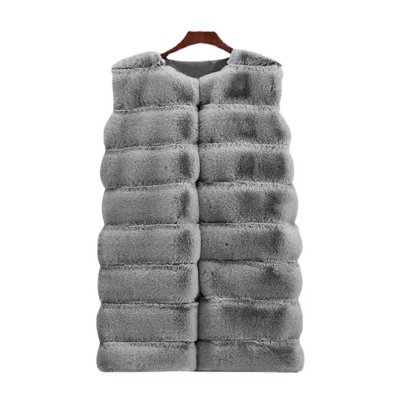 Fur Long Vest Cotton-padded Coat null