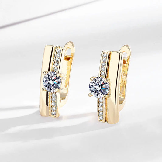 Zircon Geometric Exaggerated Big Hoop Earrings Dropshipman