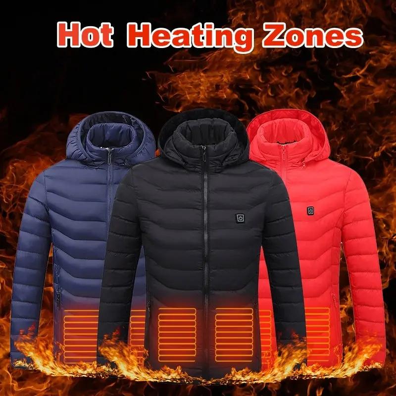 New Heated Jacket Coat USB Electric Jacket Cotton Coat Heater Thermal Clothing Heating Vest Men's Clothes Winter Cjdropshipping