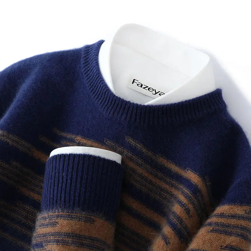 Cashmere Sweater Men's Pure Wool Loose Round Neck Sweater Cjdropshipping