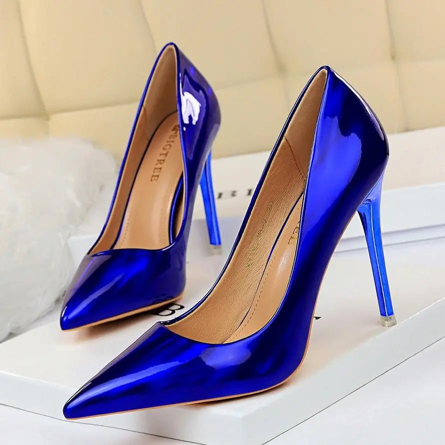 Glossy patent leather heels Cjdropshipping