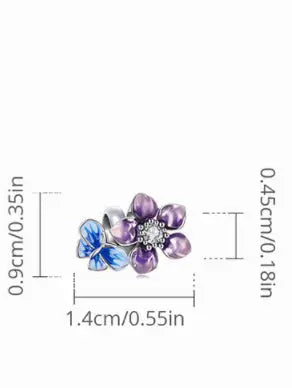 Sterling Silver S925 Beaded Bracelet White Gold Plated Colorful Beads - JNi3 shop
