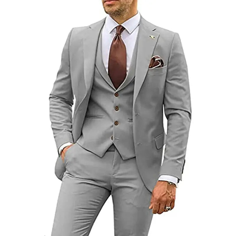 Men's Fashion Casual Slim Suit Three Pieces Cjdropshipping