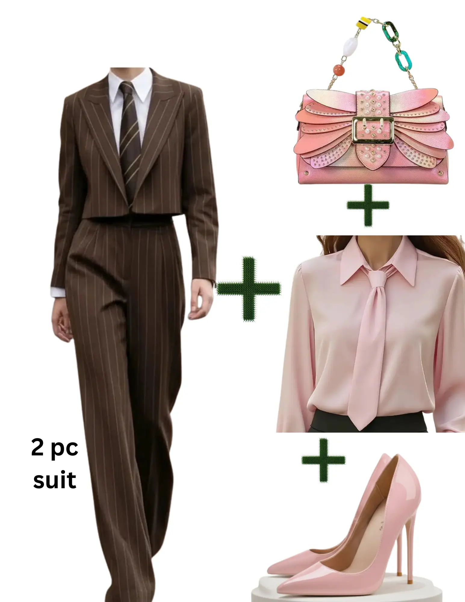 Pink and Brown striped suit outfit JNi3 shop