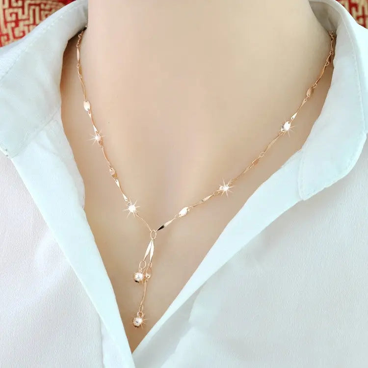 925 Sterling Silver 18K Color Gold Necklace Cjdropshipping