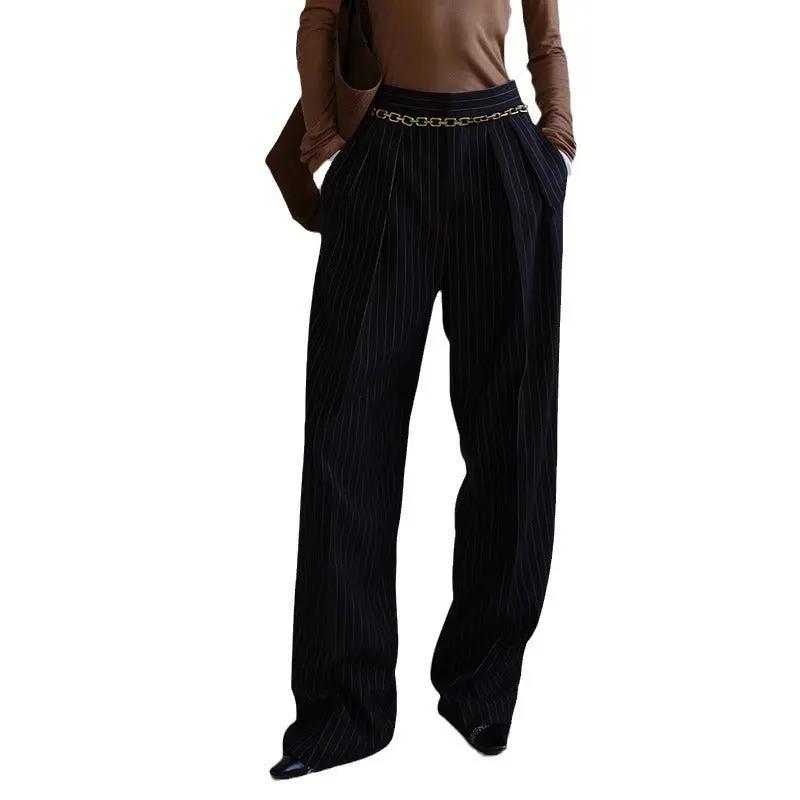 All-matching Striped Suit Pants For Women Autumn And Winter Cjdropshipping