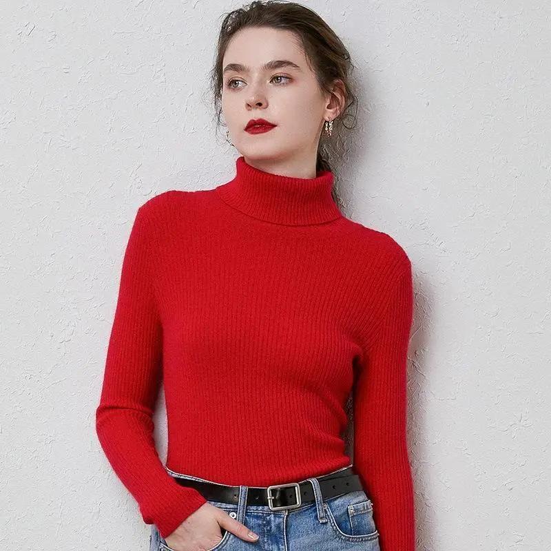 Turtleneck Sweater Women Slim Padded Inner Style Cjdropshipping
