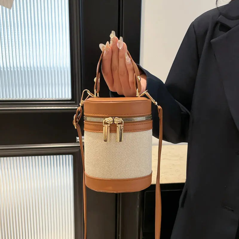 Leopard Print Contrast Color Bucket Bag For Women JNi3 shop