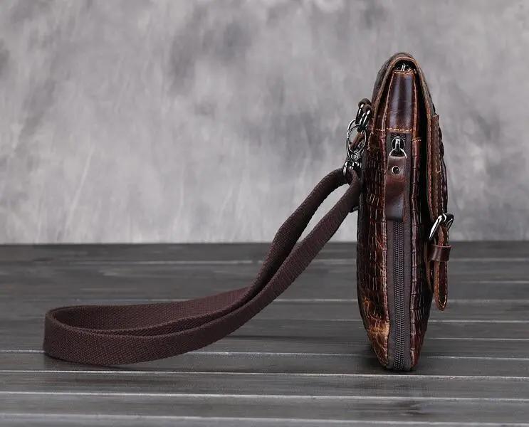 VINTAGE ALLIGATOR SKIN PATTERN GENUINE LEATHER MESSENGER BAG Cjdropshipping