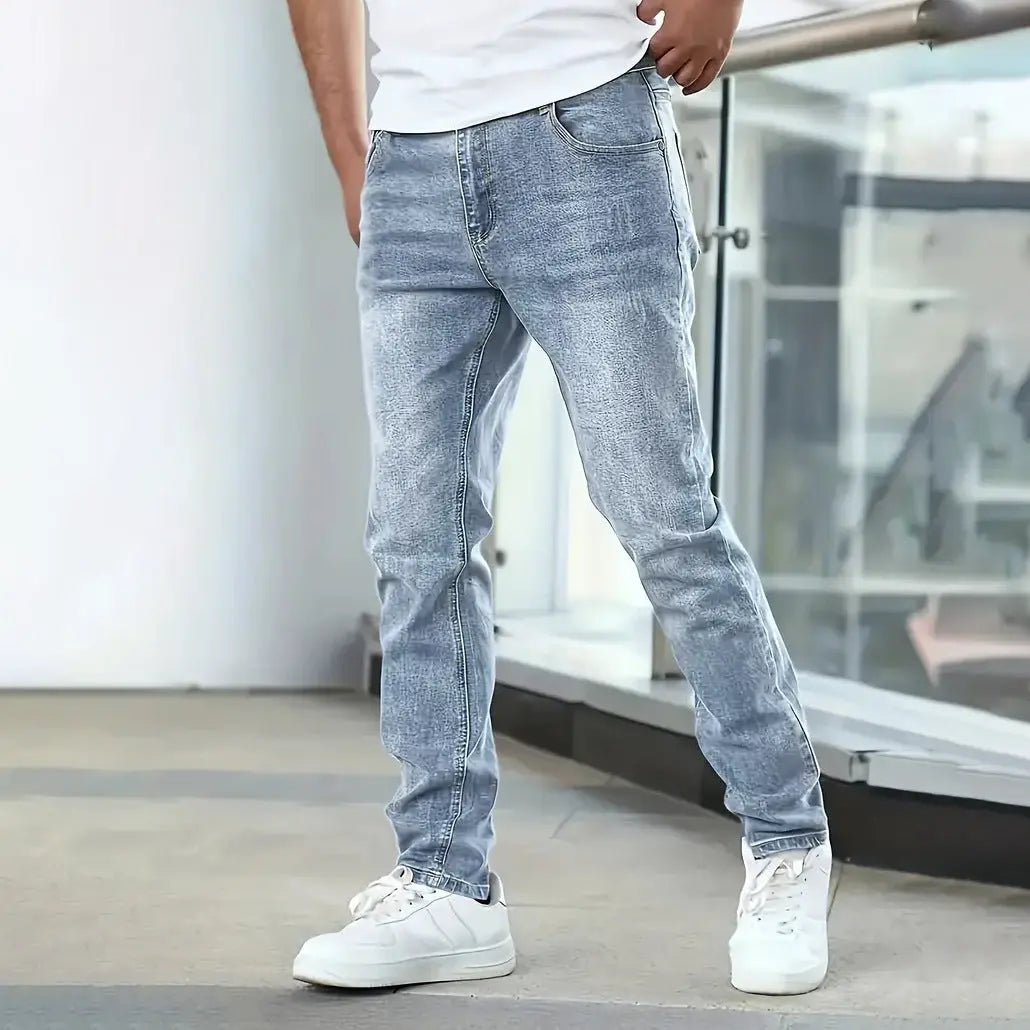 Stretch Men's Casual Solid Color Jeans Dropshipman