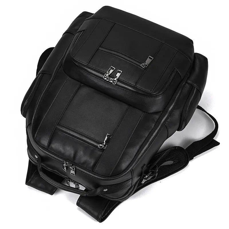 Crazy Horse Leather Multifunctional Backpack Genuine Leather Large Capacity JNi3 shop