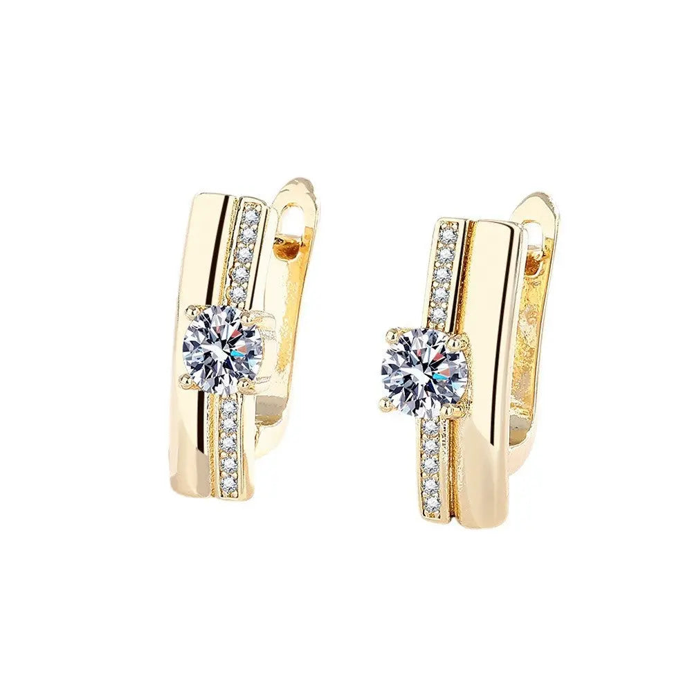 Zircon Geometric Exaggerated Big Hoop Earrings Dropshipman