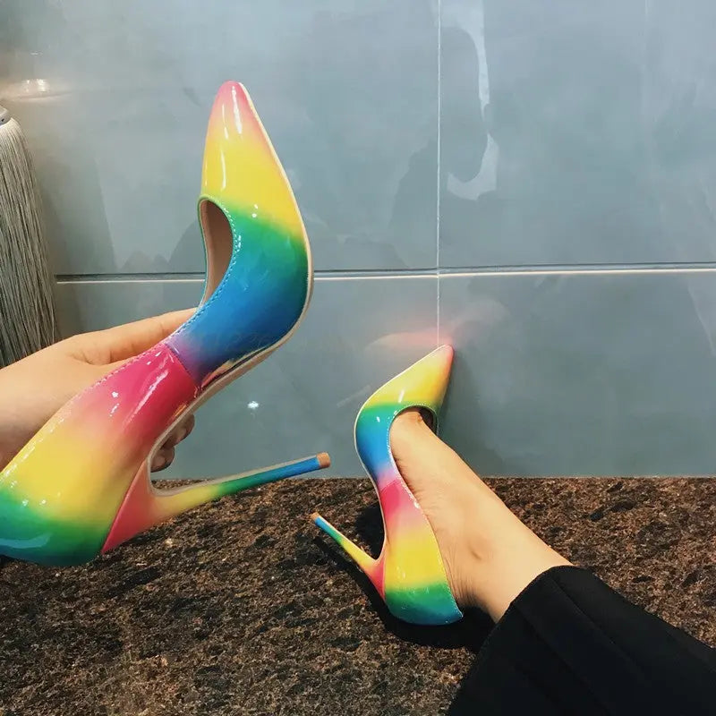 Rainbow super high heels Cjdropshipping