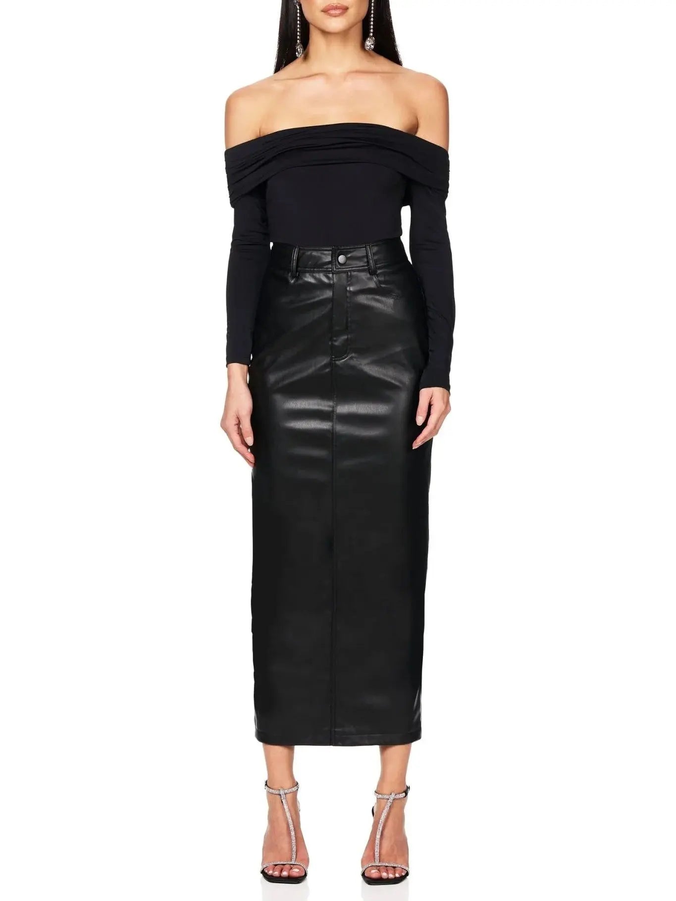 Classic High Waist Leather Skirt Cjdropshipping