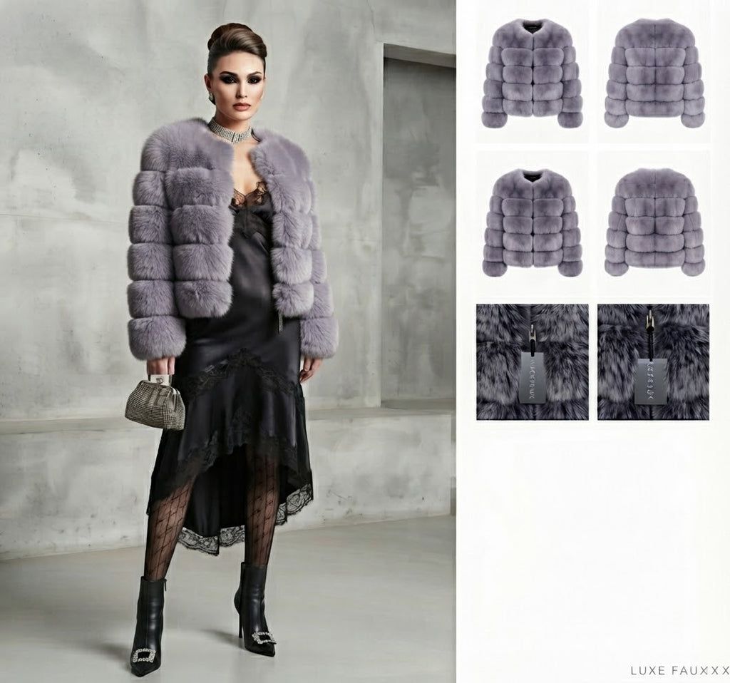 Luxury Genuine Fox Fur Cropped Jacket