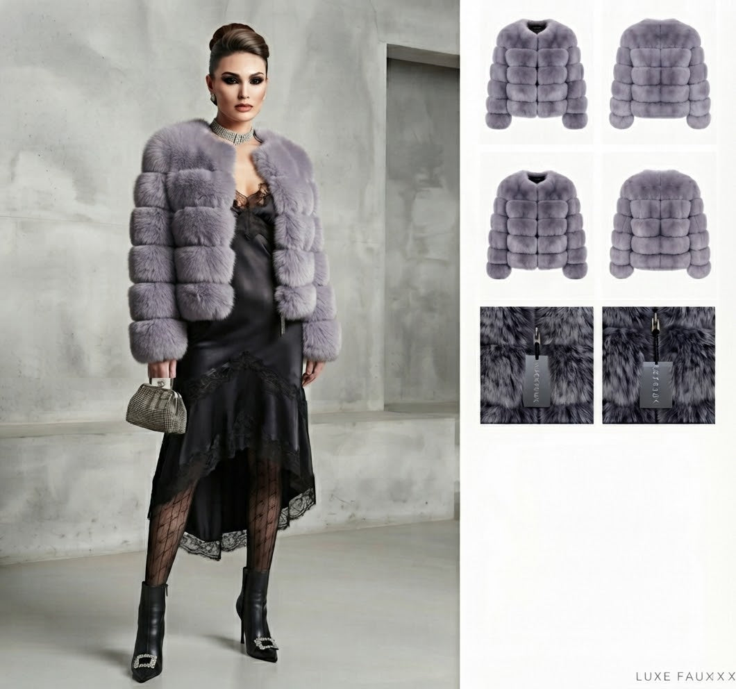 Luxury Genuine Fox Fur Cropped Jacket