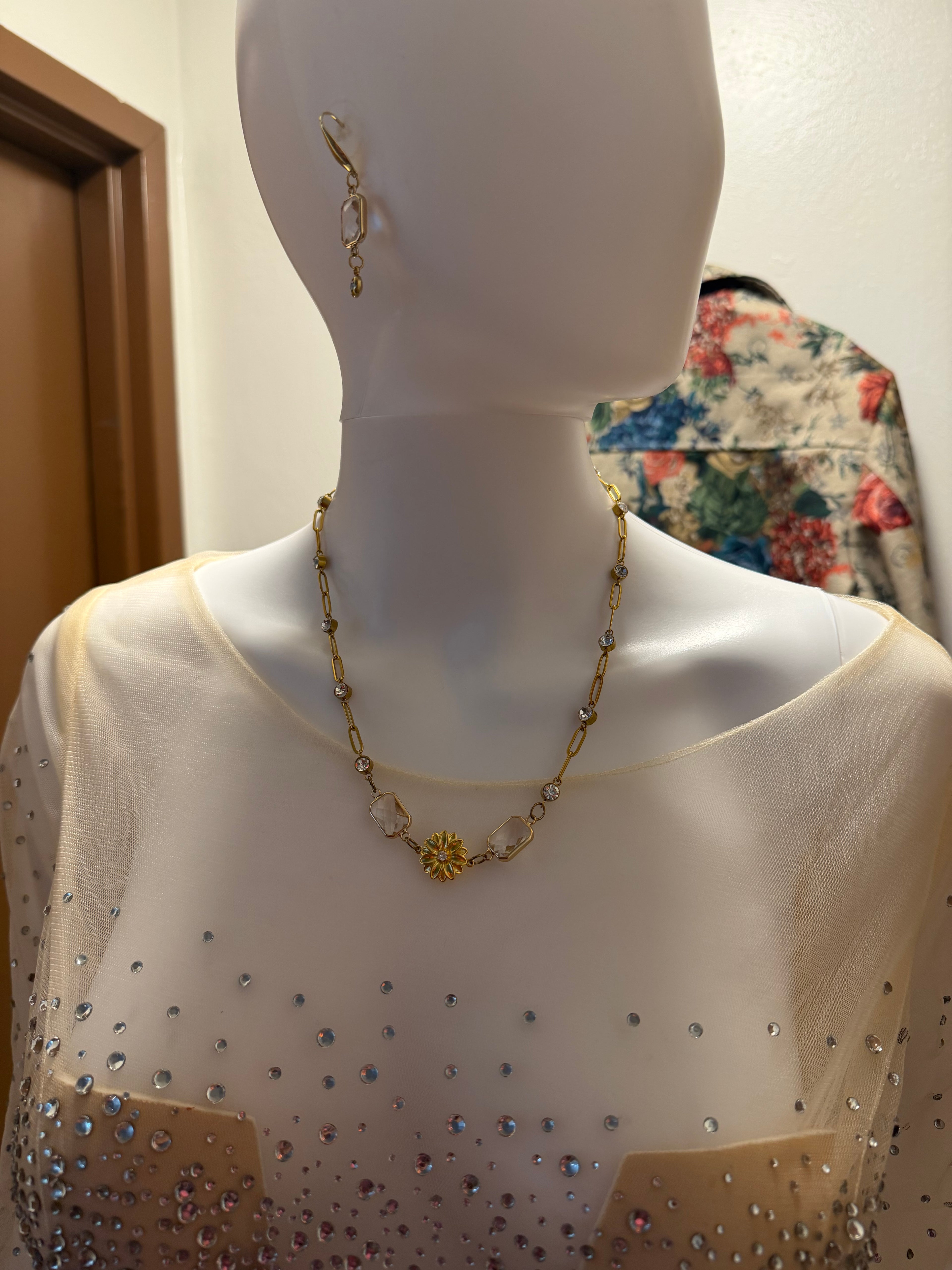 Custom Illusion Beaded Wedding Dress, Sheer Luxury Bridal Gown, Mermaid Silhouette with jewelry set