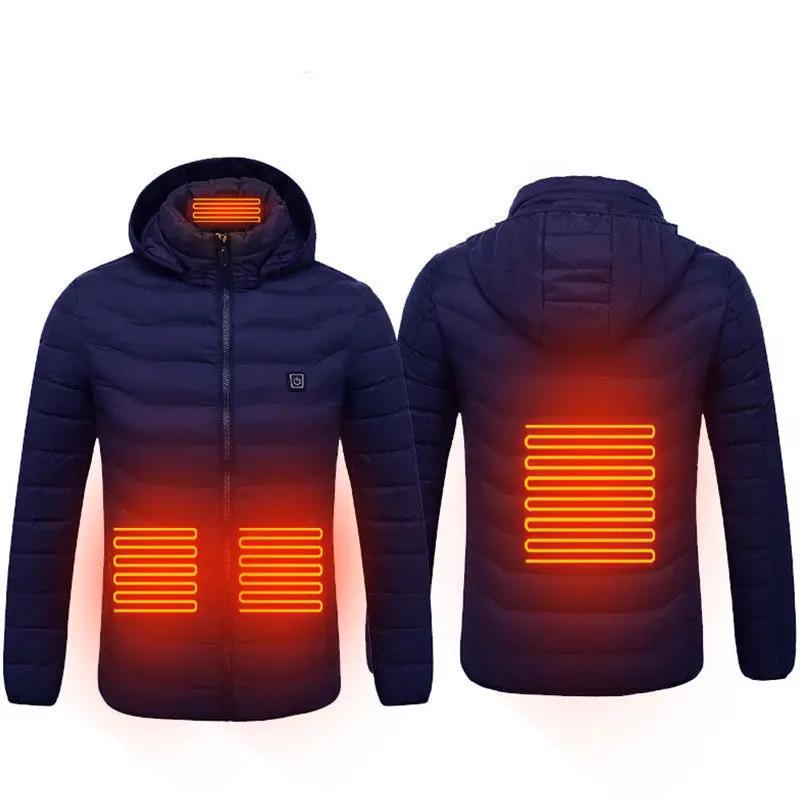 New Heated Jacket Coat USB Electric Jacket Cotton Coat Heater Thermal Clothing Heating Vest Men's Clothes Winter Cjdropshipping