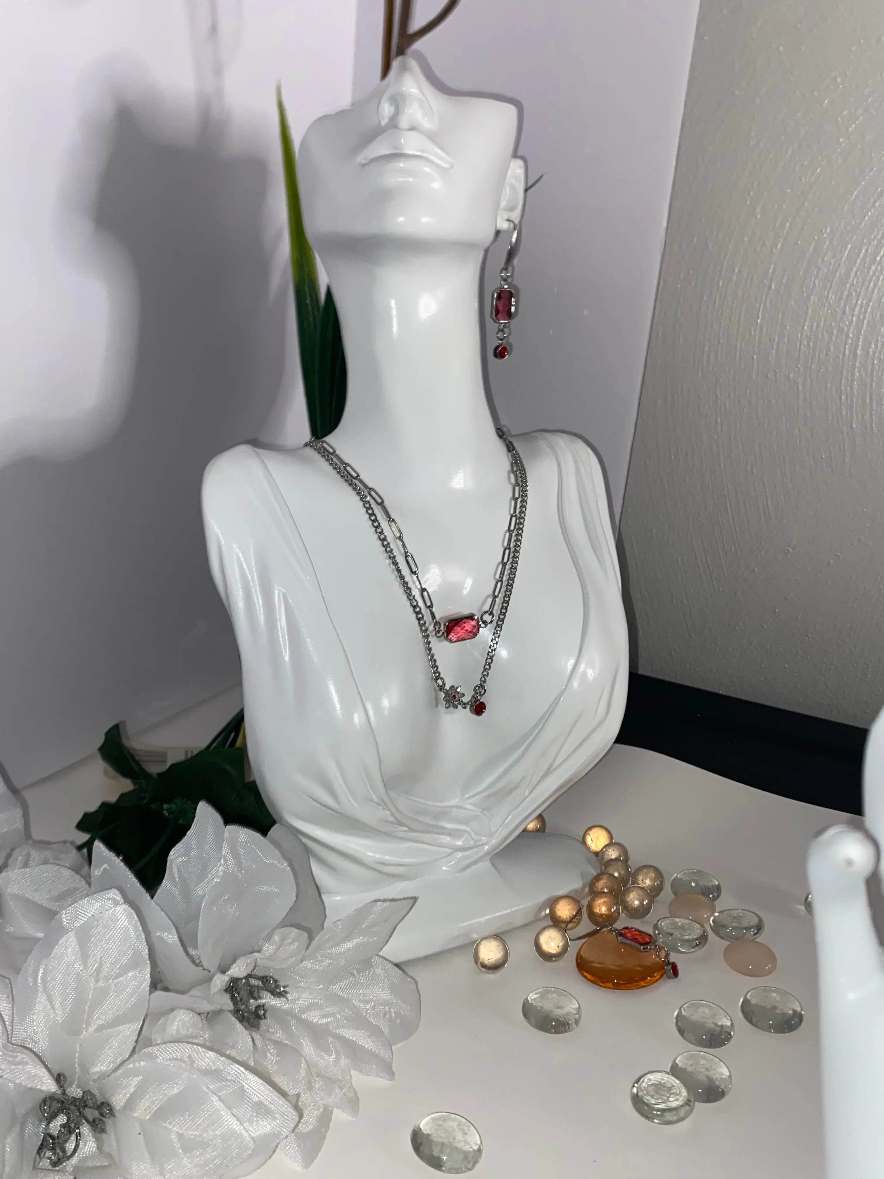 316 stainless steel Birth Month Pendant layered Necklace , Bracelet ,Earrings3pce set - JNi3 shop