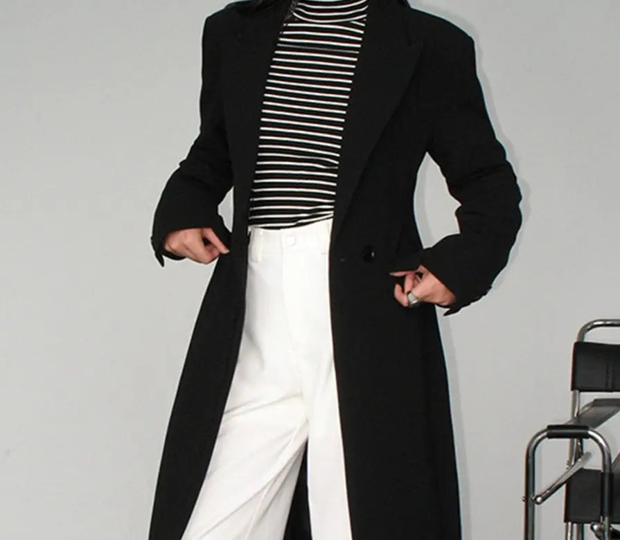 Autumn And Winter European And American Leisure Long Pure Color Warm Keeping Woolen Coat Women Cjdropshipping