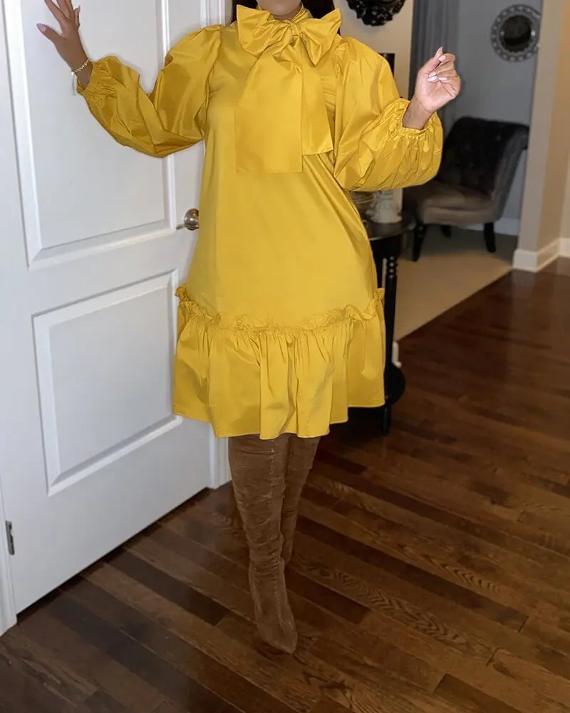 Loose Plus Size Casual Ruffle Dress Cjdropshipping