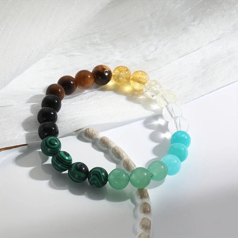 Universal Natural Stone Citrine Dongling Stone Malachite Bracelet Cjdropshipping