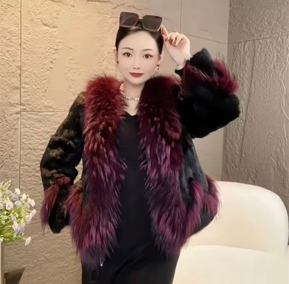 Luxury Real Rex Rabbit Fur Coat