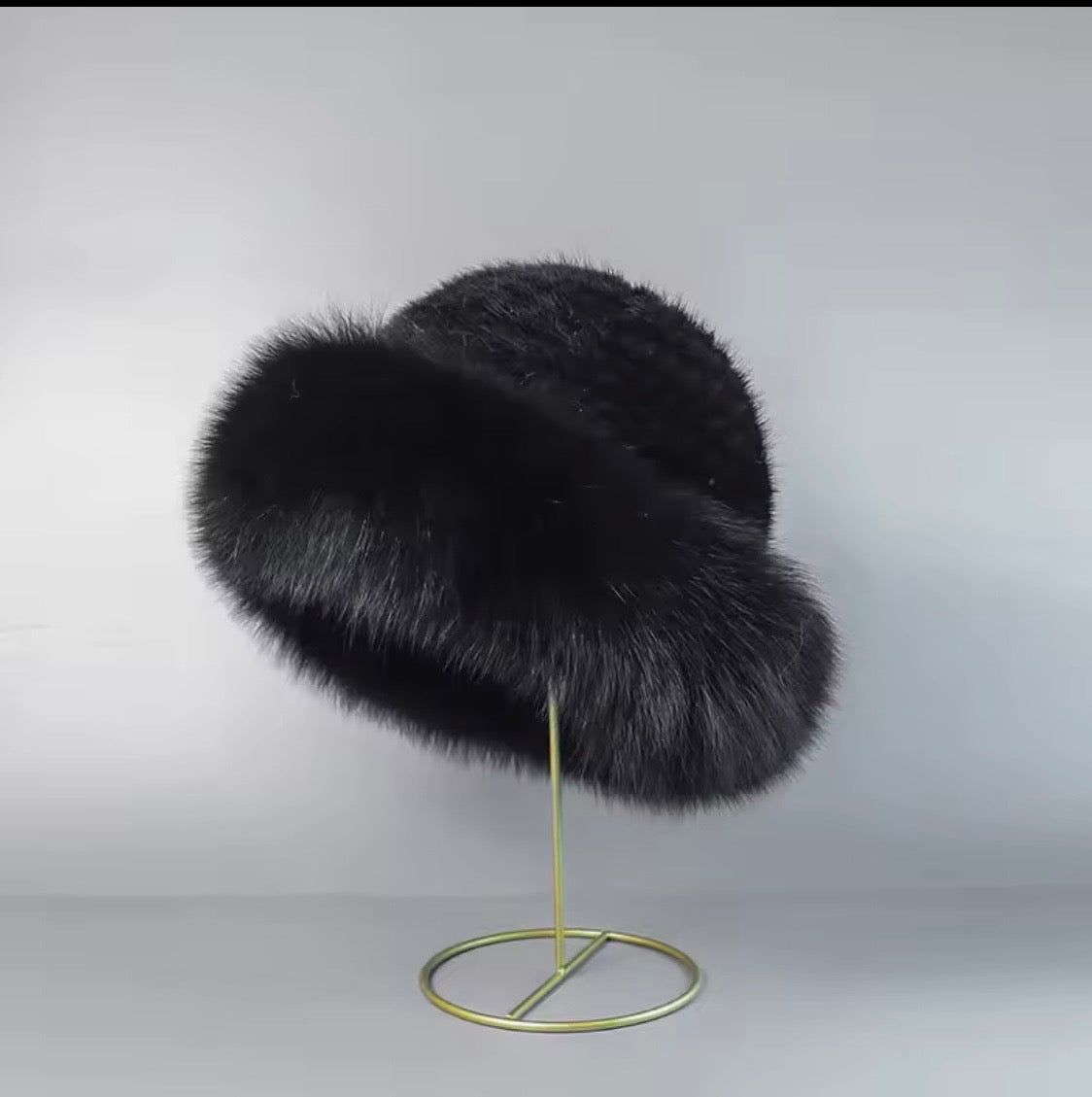 Mink fur ponchos and Hat set|Fox Fur trim