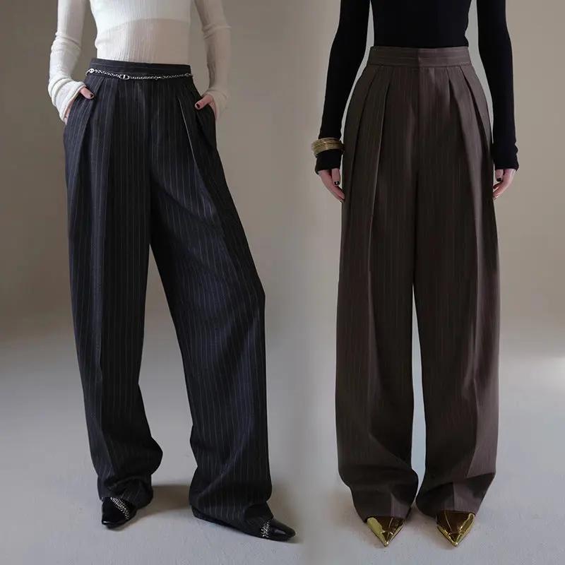 All-matching Striped Suit Pants For Women Autumn And Winter Cjdropshipping