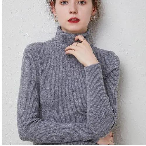 Turtleneck Sweater Women Slim Padded Inner Style Cjdropshipping
