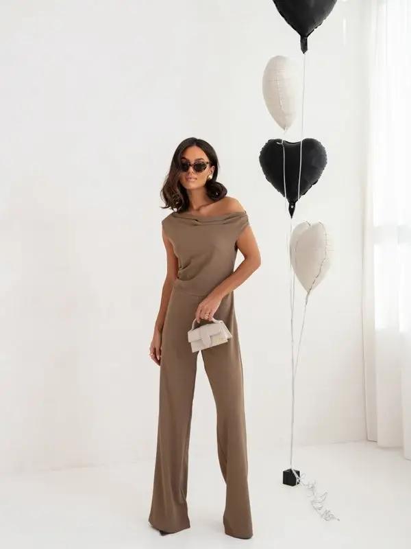 Sexy Jumpsuits For Women Falling Straps Business Rompers Elegant Straight Long Pants Rompers Fastened With A Zipper On The Side. Cjdropshipping