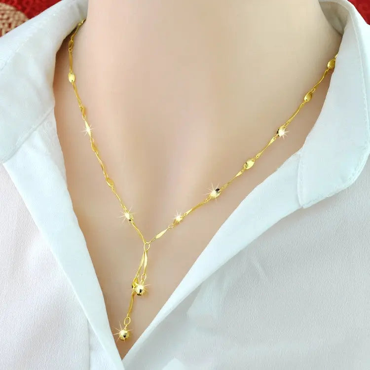 925 Sterling Silver 18K Color Gold Necklace Cjdropshipping
